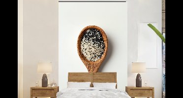 Behang - Fotobehang Lepel - Sesam - Wit - Breedte 145 cm x hoogte 220 cm