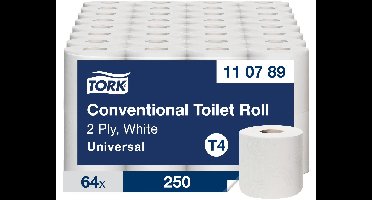 Tork 110789 64rl Traditioneel Toiletpapier T4 wit 2 laags pak a 8x8 rol (110789)