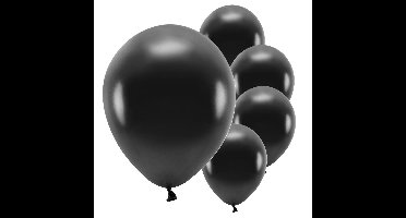 Partydeco ballonnen - 300x stuks - zwart - biologisch afbreekbaar - milieu vriendelijke feestversieringen - rond - feestartikelen