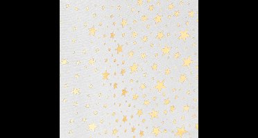 Feeric Tafelkleed/tafellaken - wit - gouden sterren - 140 x 360 cm - katoen -rechthoekig