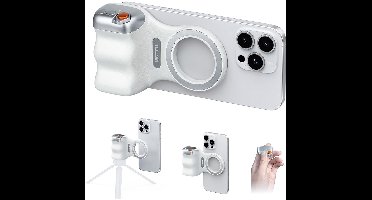 Magnetic Grip Cameragreep - Bluetooth - Telefoon Grip - Wit