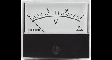 Velleman Analoge voltmeter, inbouwmontage, voor DC-spanningen tot 15 V, met nulregelaar, 70 mm x 60 mm