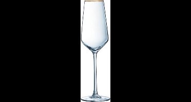Eclat Ultime champagneglas - gouden rand - 21 cl - Set-4
