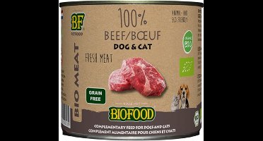 Biofood organic kat 100% rund blik - 200 gr - 12 stuks