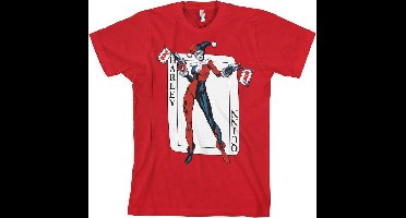 DC Comics Batman Heren Tshirt -XL- Harley Quinn Card Games Rood