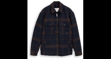 Tom Tailor - Overshirt met wol - Maat S - navy camel check