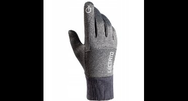Lecerto Winter Touchscreen Handschoenen Waterdicht Winddicht Grijs Maat M