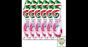 12 x Cif - Badkamer & Keuken - Schuurmiddel - Cream Pink Flower - 500ml - Wasstrips - Schuurmiddel Badkamer - Schuurmiddel Keuken - Schuurmiddel - Reinigen - Reinigingsmiddel