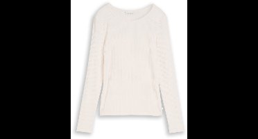 Tom Tailor Denim - Slim fit shirt met lange mouwen en ribstructuur - Maat XL - off white