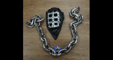 Halloween accessoires masker hekwerk + ketting - halloween accessoires - horror accessoires - masker voor halloween feestje - ketting voor spooktocht - griezel accessoires