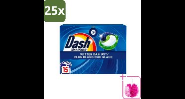 25 x Dash – Wasmiddelcapsules – 3in1 Pods Original – 15 capsules - Bulkverpakking - Wasmiddel - Douchemop - Witte was