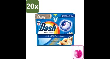 20 x Dash - Lenor Collectie - Wasmiddel Capsules - All-in-1 Pods - Witte en Gekleurde Was - Amber & Orchidee - 17 Wasbeurten - Bulkverpakking - Wasmiddel capsules - Douchemop - Wasbeurt