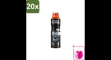 20 x L'Oréal Men Expert Carbon Protect 5-in-1 - Deodorant - 150 ml - Bulkverpakking - Deodorant - Douchemop - Anti-geur