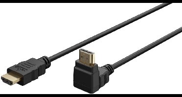 Goobay High Speed HDMI-kabel 90° met Ethernet, 4K/60 Hz, 5 m, zwart, De hoek van 90° van de stekker maakt een haakse verbinding mogelijk