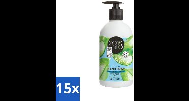 15 x Organic Shop - Handzeep Aloe & Milk - Verzachtend en Hydraterend - 500 ml - Voordeelverpakking - 15 stuks