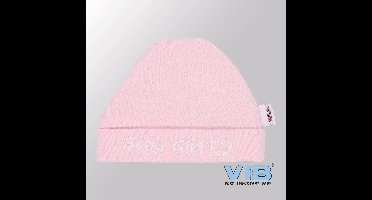 VIB® - Muts rond - Baby Girl (Roze) - Babykleertjes - baby muts - baby muts newborn - baby mutsje - baby cadeau - kraam cadeau - baby aankodiging