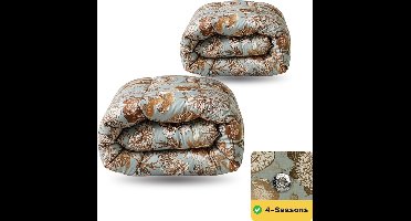 Zelesta Wonderbed Botanic Chique 240x200 - Dekbed zonder overtrek - 4 Seizoenen Dekbed - Wasbaar dekbed - Hoesloos dekbed - 2 in 1 Dekbed