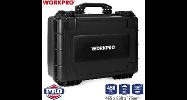 WORKPRO WP283004 Waterdichte Veiligheidskoffer 450 mm – Heavy Duty – Schokbestendig & Stofvrij – Met Plukschuim