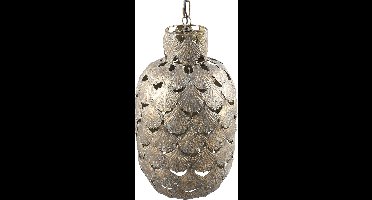 PTMD Lunna Ronde Hanglamp Schelpen - H62 x Ø33,5 cm - Metaal - Goud