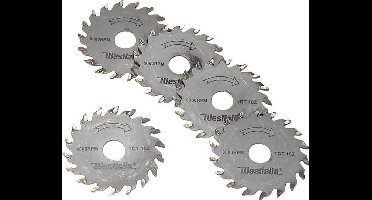 Westfalia Zaagblad set 5-delige, hard metaal, 18 tanden