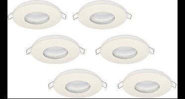 Groenovatie LED line Inbouwspots - Rond - Waterdicht IP44 - Mat Wit - 6 stuks