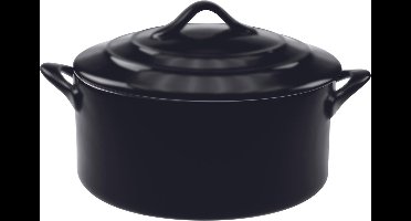 Cosy & Trendy Black Ovenschotel Met Deksel - Rond - 0.2L - Ø 10 cm x 5 cm