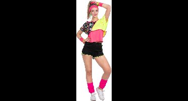 Jaren 80 Aerobic Set Dames Neon - Maat 42