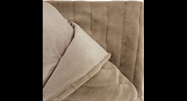 Unique Living Plaid Norah - Fleece/Velvet - Taupe - 150x200 (BxL) - Chateau Grey