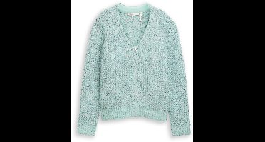 Tom Tailor Denim - Relaxed fit vest met wol - Maat S - mint multicolor melange