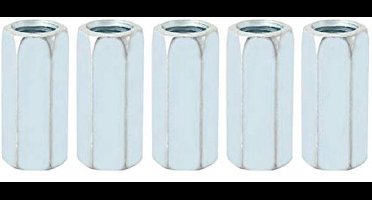 KARZO - 5 stks M12*40 Lange staaf Koppeling Moer Connector 15 mm/17 mm Hoofdbord Noten en Bouten 17mm