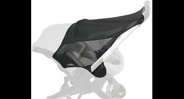 Zonnehuif voor autozitjes en kinderwagens - UV-bescherming, insectenwerend, zwart