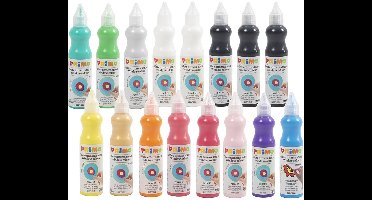 Raamverf - Verf Voor Ramen - Raamdecoratie - Verf Op Waterbasis - Kinderen Verf -Verschillende Kleuren - Creatieve Verf - 16 Verf Tubes - 75ml Per Tube