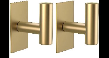2 stuks - Handdoekhaakjes - handdoekhaken - Zelfklevend - Multifunctioneel - Wandhaken - Roestvrij staal - Rechthoekig - Voor het ophangen van jassen, kleding, kledinghaken - Goudkleurig