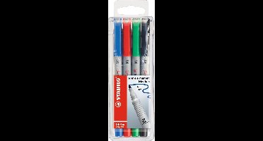 STABILO OHPen - Uitwisbare Marker - Universal M Punt 1,0 mm - Etui Met 4 Kleuren