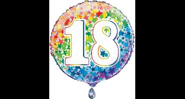 Sterren van de regenboog Number 18 Ronde Folie Ballon 18" Verpakte