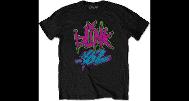 Blink182 - Neon Logo Heren Tshirt - S - Zwart