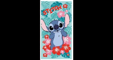 Stitch strandlaken red and pink Flowers 70 x 140 cm polyester