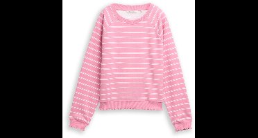 Tom Tailor Denim - Sweatshirt met streepjespatroon - Maat M - pink white stripe