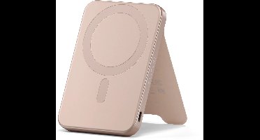 Satechi OntheGo Magnetische Qi2 Power Bank met Stand – 5.000mAh Batterijcapaciteit – 20W USB-C Oplaadvermogen – Premium Materialen voor Duurzaamheid - Roze
