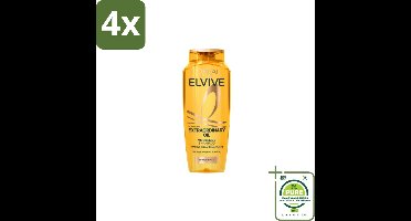 L'Oréal Elvive Extraordinary Oil Shampoo 250 ml - Voordeelverpakking - 4 stuks - Droog haar - Intensieve verzorging
