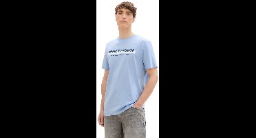 Tom Tailor Denim - T-shirt met logo-print - Maat M - Brunnera Blue