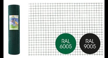 Giardino Gelast gaas zwart 12,7 mm maas | 1,1 mm draad | geplastificeerd | rol 25 m 12.7/1.10 - 1.01m x 25m