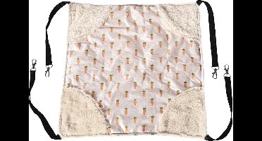 Duvo+ Carrot hangmat pluche wit voor knaagdieren L - 46x46x2cm