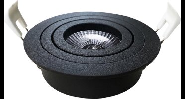 Nova Kantelbare ronde inbouwspot - mat zwart - Ø 90 mm - GU10 fitting - draaibaar tot 35°