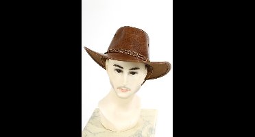 Cowboyhoed Bruin - Nepleer - Volwassenen - One Size - Een Stuk