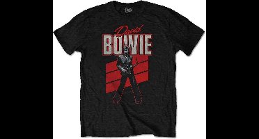 David Bowie - Red Sax Heren T-shirt - S - Zwart