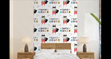 Behang - Fotobehang Jongens - Patroon - Superheld - Breedte 140 cm x hoogte 220 cm
