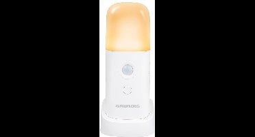 Grundig Draagbare Sensorlamp - LED Nachtlampje met Bewegingssensor - Warm Wit Licht 120 Lumen - Oplaadbaar via USB-C - met Houder en Dimbare Stand - Wit