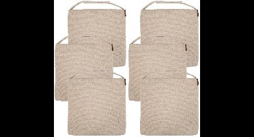 Hespiride stoelkussen Sofia - 6x - 40 x 40 x 4 cm - ecru - boucle - binnen/buiten