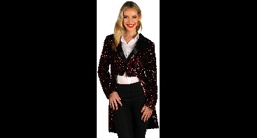 Glitter dames jacquet rood - Carnavalskostuum Carnaval